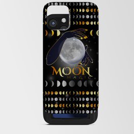 Moon phases mystical womans hands on full moon iPhone Card Case