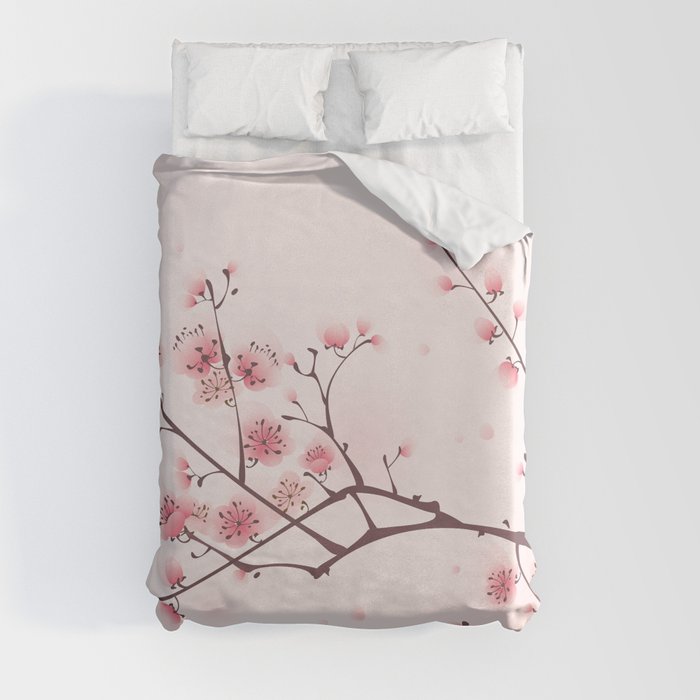 Oriental cheery blossom in spring 006 Duvet Cover