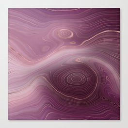 Berry Pink Rose Gold Agate Geode Luxury Canvas Print