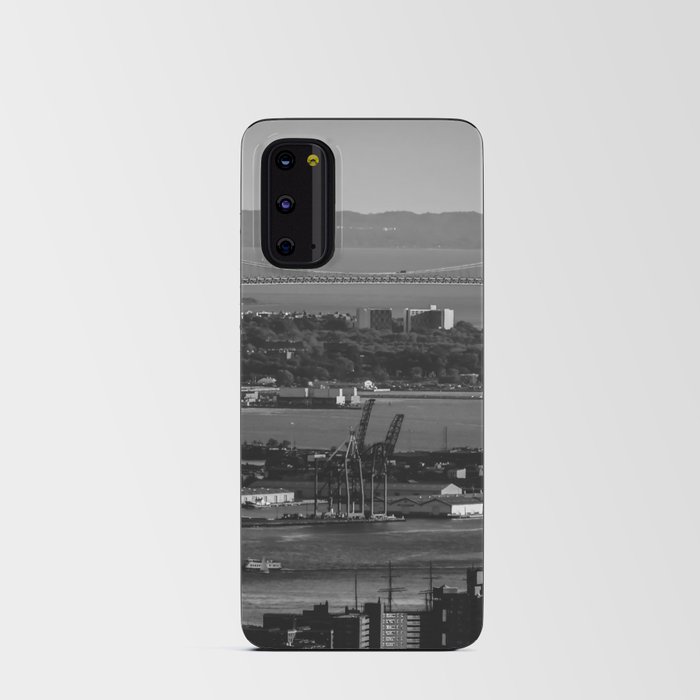 New York City Manhattan skyline black and white Android Card Case