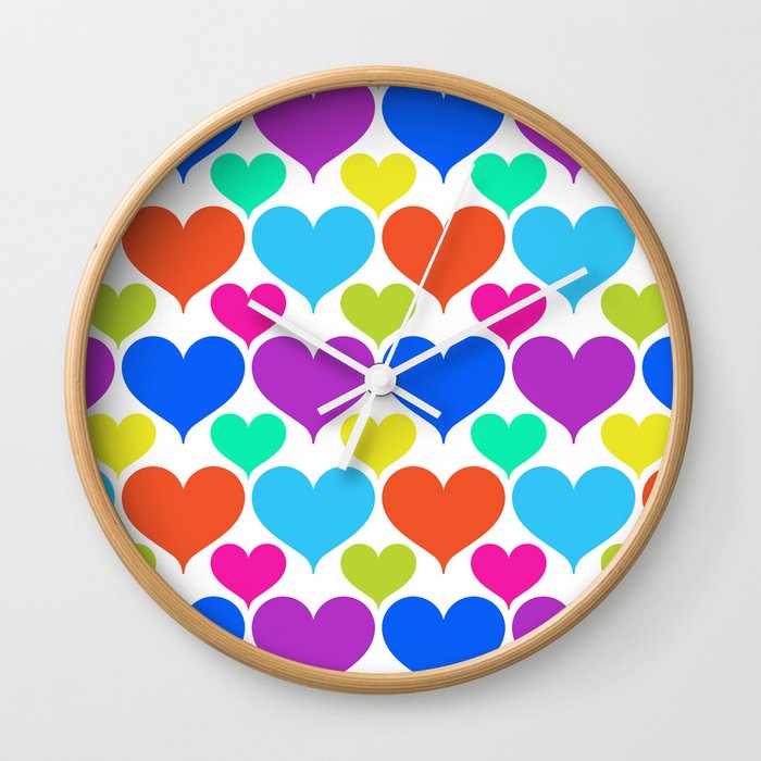 Bright hearts Wall Clock