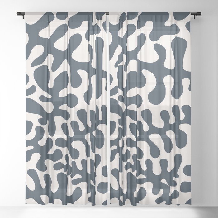 Henri Matisse cut outs seaweed plants pattern 15 Sheer Curtain