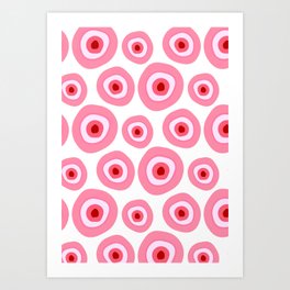 Bright Pink Evil Eye Pattern Art Print