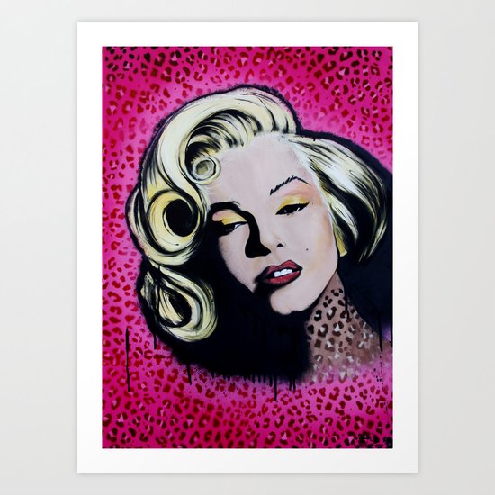 Cheetah Marilyn Monroe acrylic portrait print Art Print