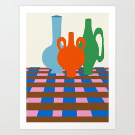 Colorful vases Art Print