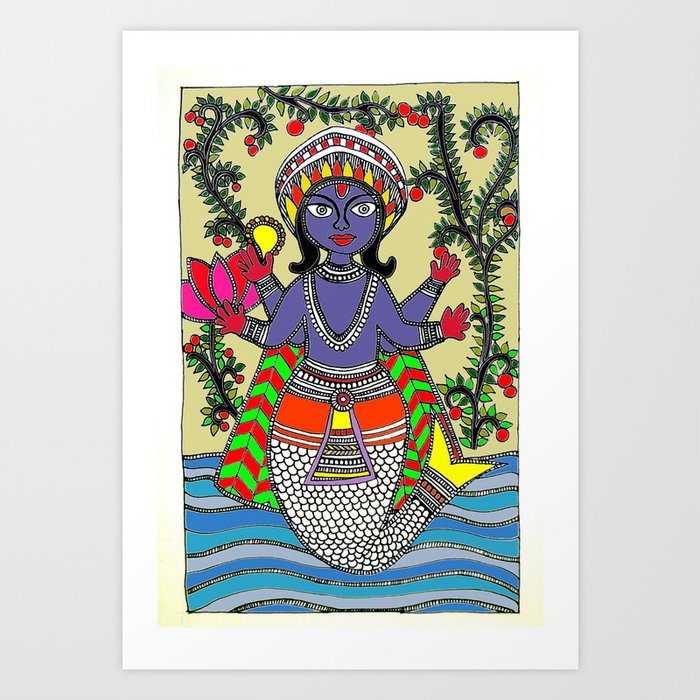 Matsya Avatar of the Hindu God Vishnu Art Print