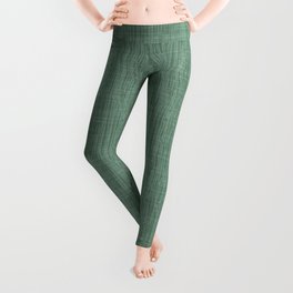 BRUSHED ABSTRACT ART LINES PATTERN CANVAS TEXTURE JADE Leggings