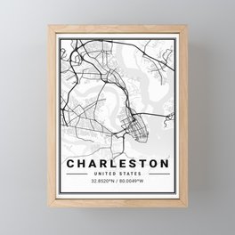 Charleston tourist map Framed Mini Art Print
