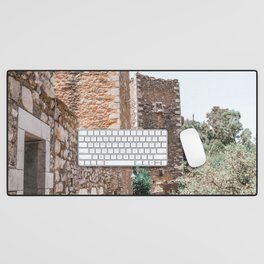 Old tower house in Mani Greece Desk Mat