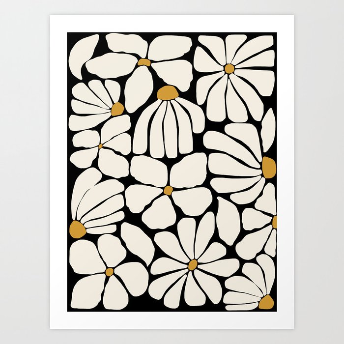 Wild Bloom - neutrals Art Print