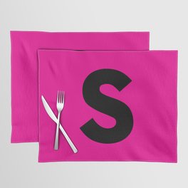 letter S (Black & Magenta) Placemat