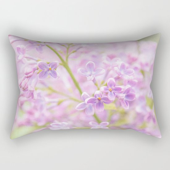 Lilac Flowers Mist Rectangular Pillow