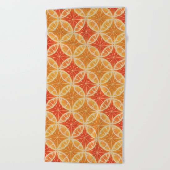 Orange Slice Pattern Beach Towel