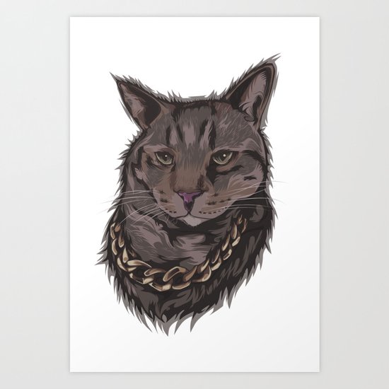 Smokey the Cat Art Print