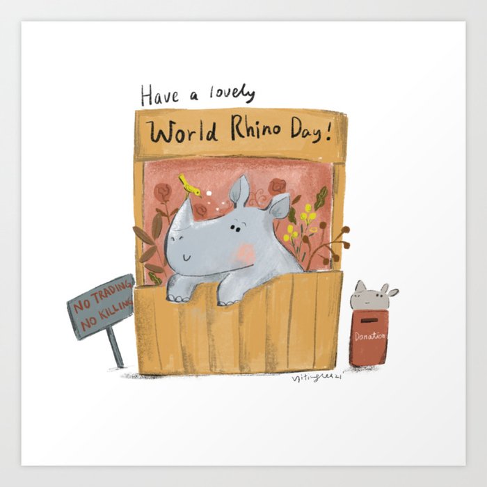 have a lovely rhino day Art Print