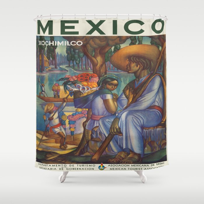 Vintage poster - Mexico Shower Curtain