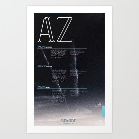 BAKANE FONT Art Print