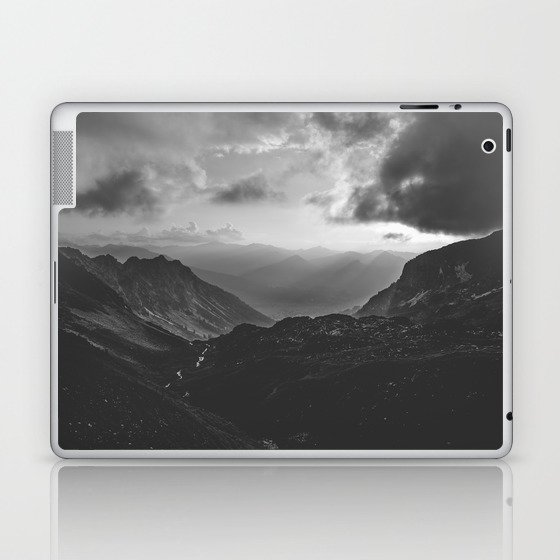 Valley - black and white landscape photography Laptop & iPad Skin