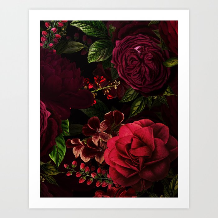 Vintage & Shabby Chic - Vintage & Shabby Chic - Mystical Night Roses Kunstdrucke Vintage & Shabby Chic - Vintage & Shabby Chic - Mystical Night Roses Kunstdrucke