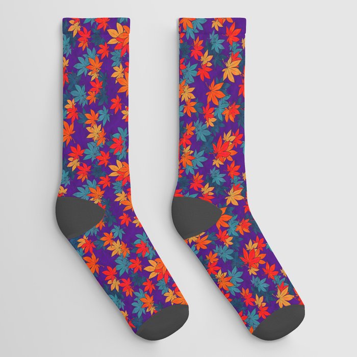 Momiji on Purple pattern Socks