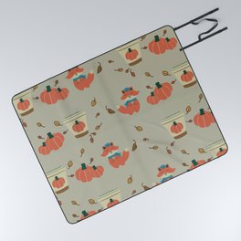 Pumpkin Spice Fox-ae Tan Picnic Blanket
