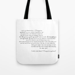 I Carry Your Heart With Me - EE Cummings Tote Bag