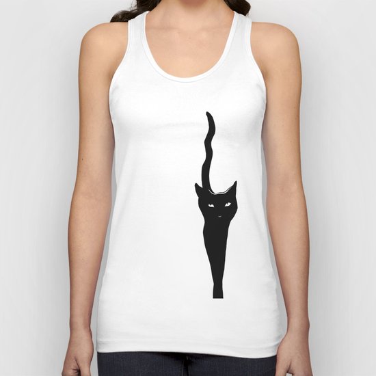 cat black Unisex Tank Top