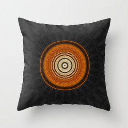 Copper Gold Metal Blend Mandala Throw Pillow