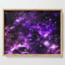 Colorful Universe Nebula Galaxy And Stars Serving Tray