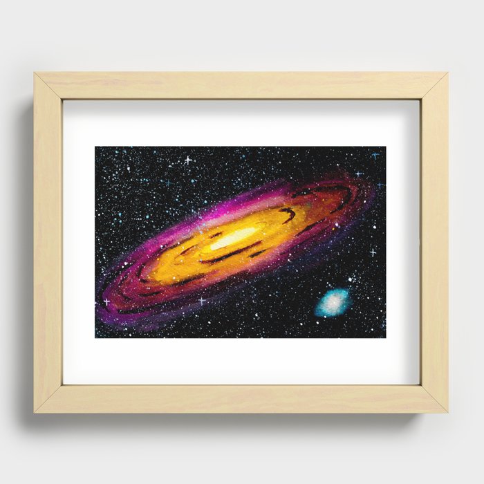 Galaxy with Supernova Companion Recessed Framed Print