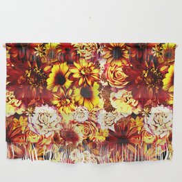 burnt orange floral bouquet aesthetic assemblage Wall Hanging
