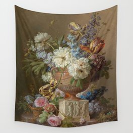 Flower Still-life with an Alabaster Vase, Gerard van Spaendonck l 1783 Wall Tapestry