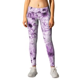 cobalt violet floral bouquet aesthetic array Leggings