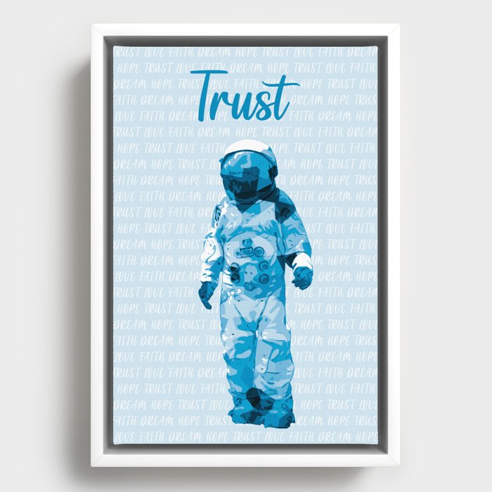 Spaceman AstronOut (Trust) Framed Canvas