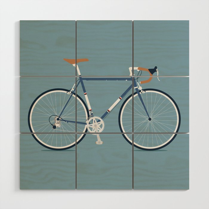 My Bike Dark Blue Wood Wall Art