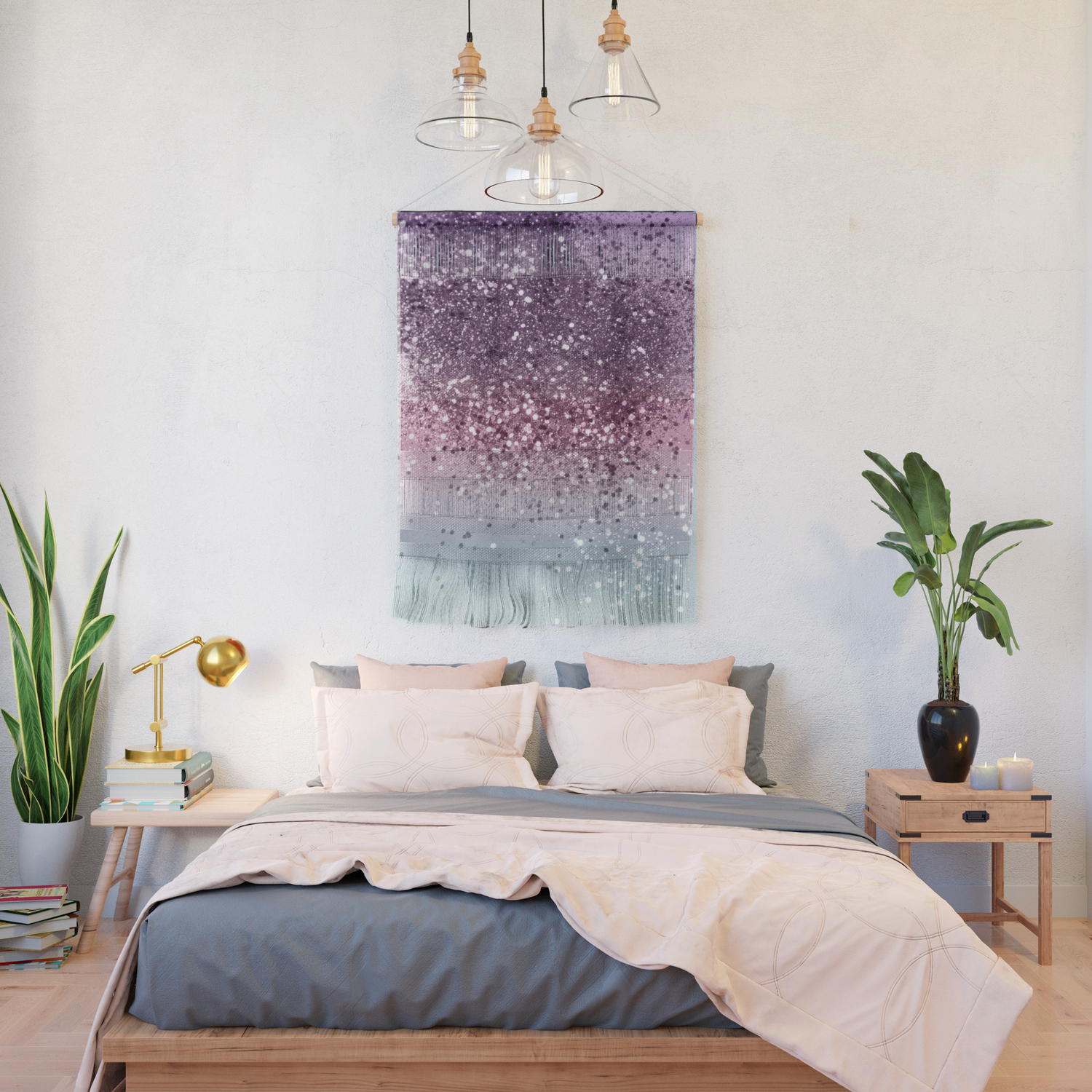 Unicorn Girls Glitter 6 Shiny Pastel Decor Art Society6 Wall Hanging By Anitabellajantz