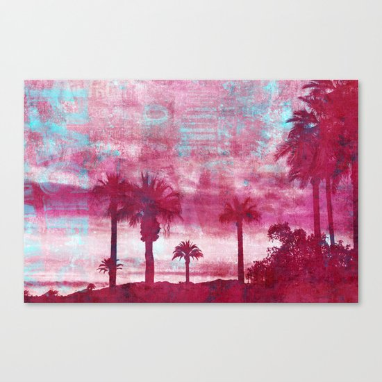 Pacific Island Grunge Look Mixed Media Art Canvas Print
