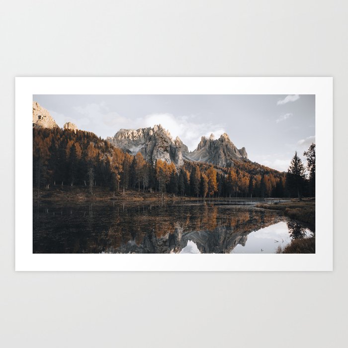 Autumn Landscape With Lake Art Print