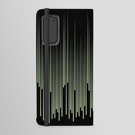 Black and Green Frequency Vertical Stripe Pattern Pairs Coloro 2022 Popular Color Aloe Gel 058-83-18 Android Wallet Case