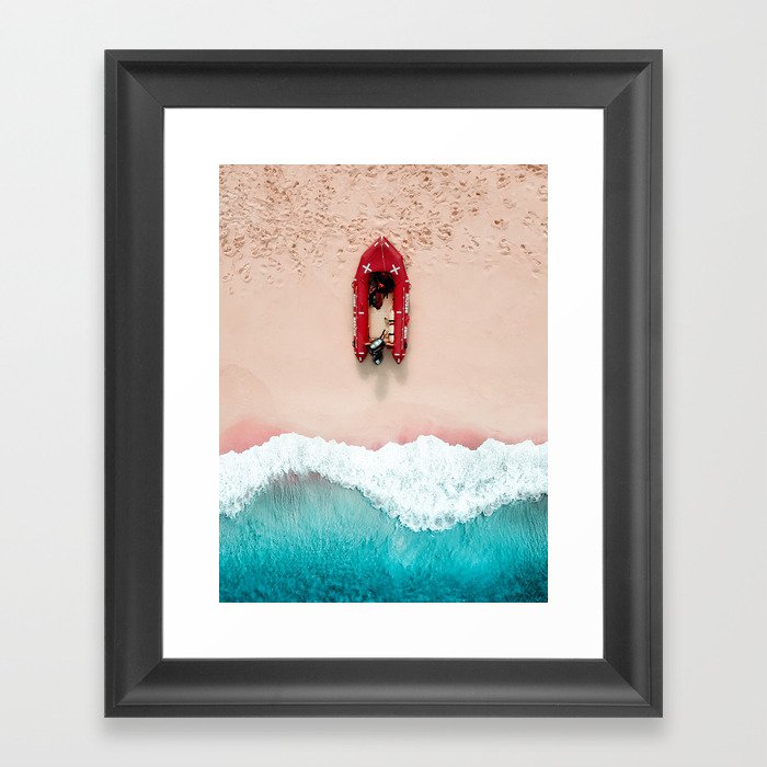 Surf Rescue | Aerial Photography  Framed Art Print