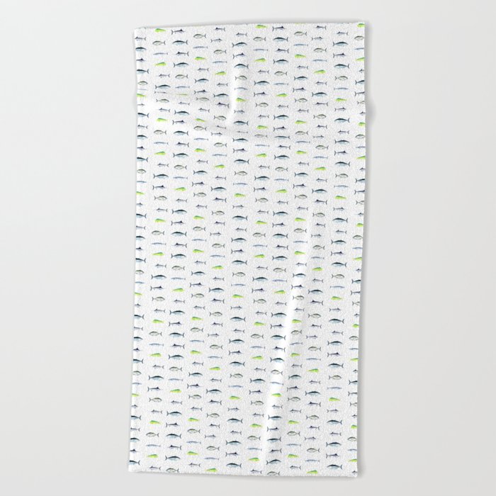 Fish of the North Atlantic Ocean Pattern Yellowfin, Bluefin, Marlin