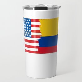 colombian american half colombia half america flag tee Travel Mug | Digital, Collage 