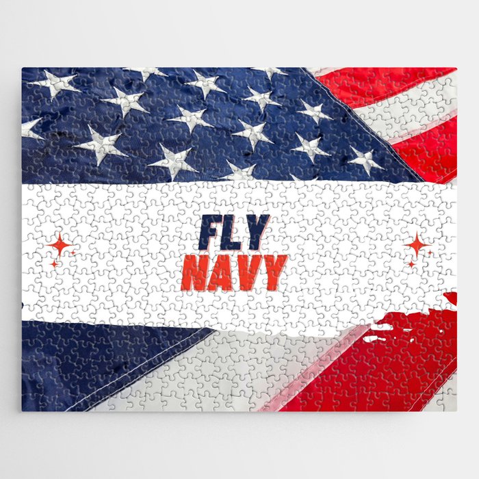 A well-design logo of "Fly Navy" Jigsaw Puzzle