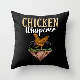 Chicken Farmer Gardening Lady Hen Throw Pillow