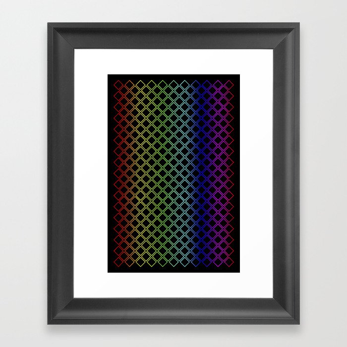 Rainbow Squarity Framed Art Print