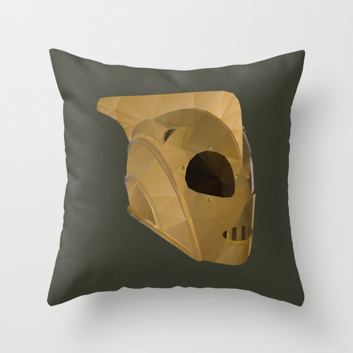 Rocketeer Helmet polygon art Throw Pillow by PolyMoly Studio