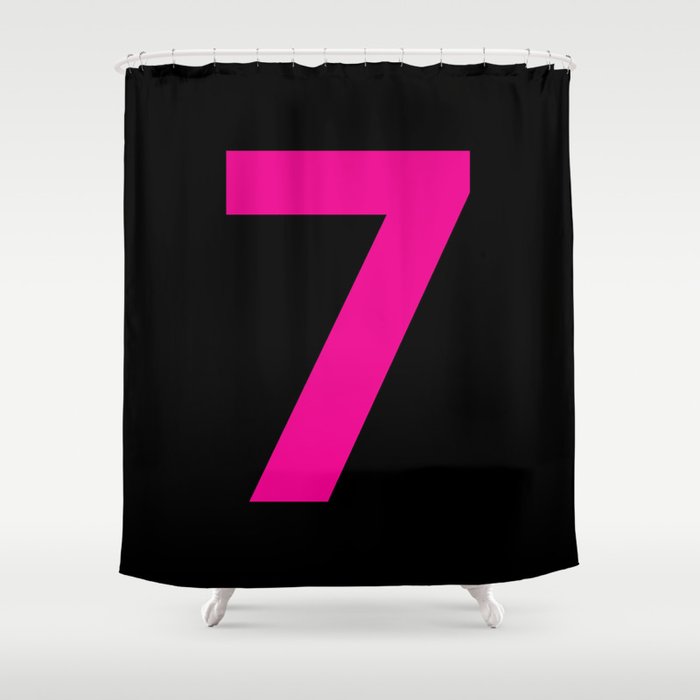 Number 7 (Magenta & Black) Shower Curtain