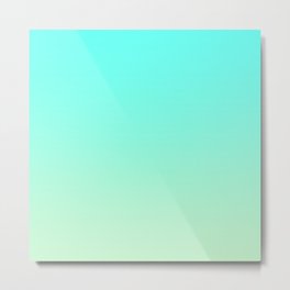 Pastel Mint Green Blue Teal Ombre Gradient Pattern Soft Spring Summer Texture Metal Print