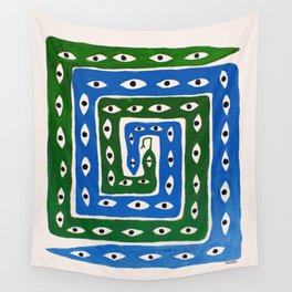 The Good Eye Snake Green/Blue Wall Tapestry