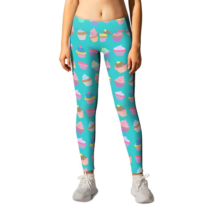 Cupcake sweet dream colourful factory pattern Leggings by marsmensch